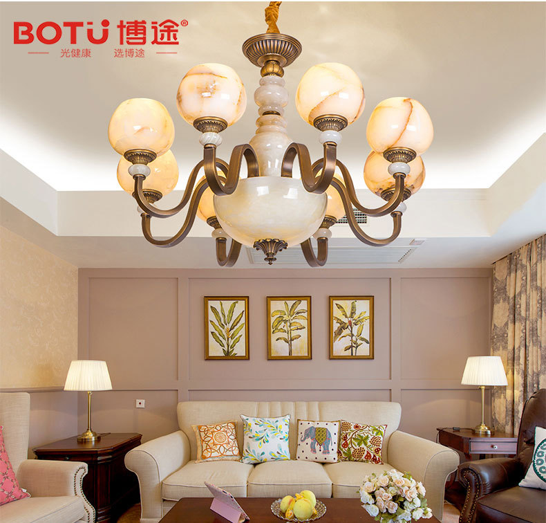 首页 bt-1805明清新古典中式全铜玉石别墅客厅卧室复式楼吊灯